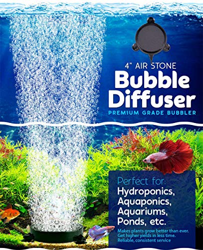SLOCME 4 Inch Aquarium Air Stone - Air Bubble Stone with Suction Cup Dissolving Oxygen Diffusers Air Pump Accessories for Aquarium Fish Tank