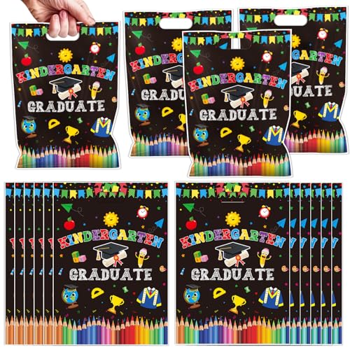 Falueqg Kindergarten Graduation Party Favor Bags - 50 Pcs Pre K Graduation Goodie Candy Gift Bags Class of 2026 Grad Party Favors for Congrats Kinder Grad Home School Decorations - color: Kindergarten Graduation