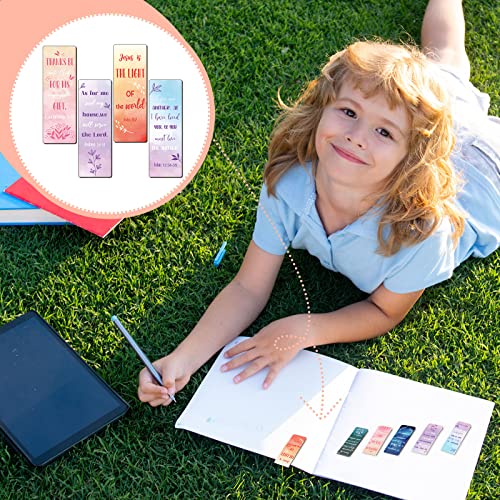 Chinco 30 Pcs Magnetic Bookmarks Christian Bookmarks Bulk Bible Verse Inspirational Scripture Page Clips for Women Childrens Kids Teachers Mothers Day Church Supplies School Gifts(Watercolor) - style: Watercolor