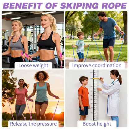 20 Pcs Soft Beaded Jump Ropes, Adjustable Length Skipping Rope, 8.2 Ft Tangle Free Segmented Jumping Rope with Storage Bag for Kids and Adults Exercise, Fitness