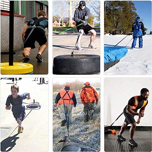 Sled Harness Tire Pulling Harness, Sled Shoulder Harness Adjustable Fitness Workout Speed Training Trainer Belt with Pull Strap for Pulling Speed Training,