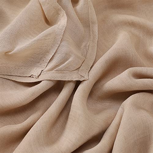 Txameru Women's Viscose Cotton Hijab Scarf - color: Nude