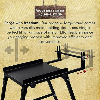 Simond Store Blacksmith Forge Kit Stand - Compatible with all Single Burner Blacksmithing Starter Kit - Steel Propane Forge - Forge Starter kit Stand 12 inch Home Forge Starter kit Tool Kit Stand