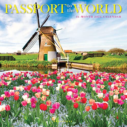 Graphique 2024 Passports to the World Wall Calendar | 12” x 12” | Thick Paper | Home & Office Organizer | Large Monthly Grid | 3 Languages & Marked Holidays | 4 Month Preview Page for 2025 - color: Passports to the World, style: OLD 2024