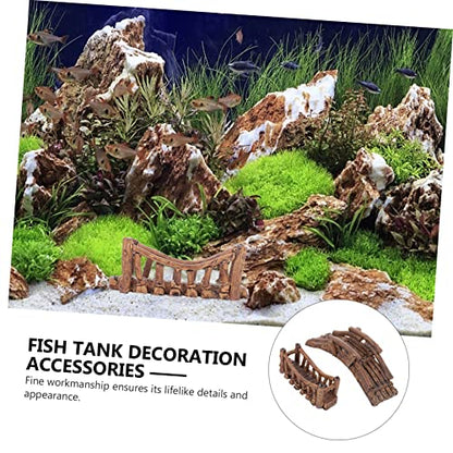 BESPORTBLE 2pcs Fish Hide Bridge Aquatic Ornament Underwater Decoration for Fish Tank Pet Design with Lifelike Details for Climbing Pets
