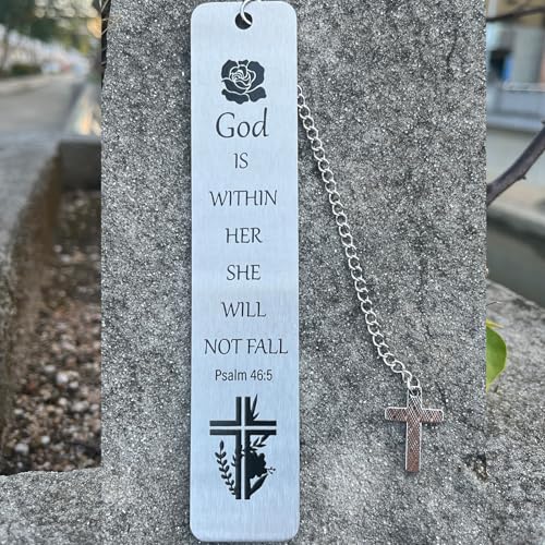 성경 책갈피 책 마커, 금속 기독교 책갈피 선물 액세서리 (God is Within her) - style: 신은 그녀 안에 있습니다