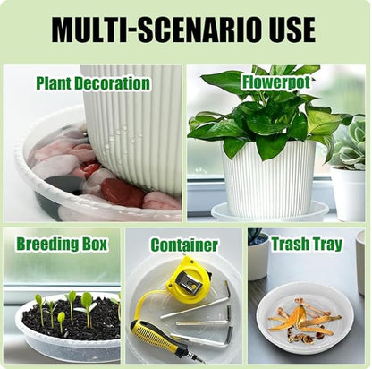 RooTrimmer 5 Pack 15 Inch Clear Plant Saucers for Pots,Thick Heavy Duty Plastic Plant Trays,Transparent Drip Trays for Indoor & Outdoor Plants - size: 15 inch