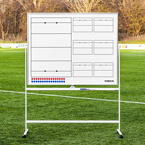 FORZA Double-Sided Wheeled Coaching Whiteboards | Dry Erase Board Equipped with Magnetic Markers, Pen & Eraser [60in x 47in or 35.4in x 24in] (Rubgy, 60" x 47") - size: 60" x 47", style: Rubgy