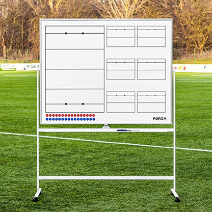 FORZA Double-Sided Wheeled Coaching Whiteboards | Dry Erase Board Equipped with Magnetic Markers, Pen & Eraser [60in x 47in or 35.4in x 24in] (Rubgy, 60" x 47") - size: 60" x 47", style: Rubgy