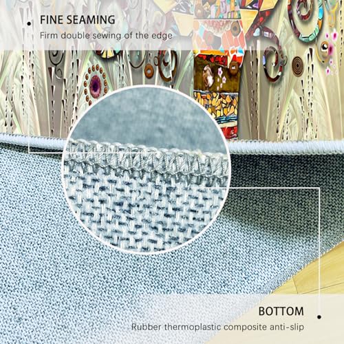 Gustav Klimt Style Rug Life Tree Print Area Rugs for Living Room Boys Girls Kids Baby Room Nursery College Dorm Home Decorations 2'x4' - size: 2'x4'