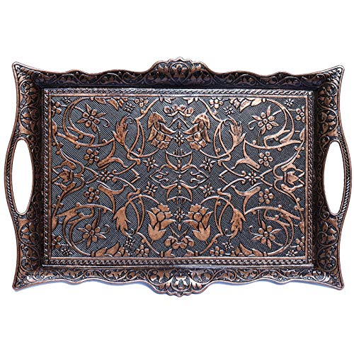 Alisveristime Big Square Zamac Serving Tray, 14.5 x 9.85 in (Copper) - color: Brown