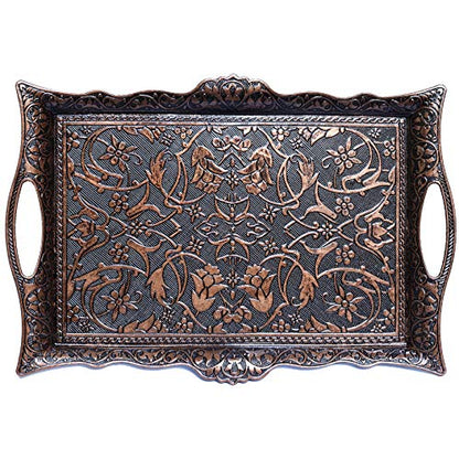 Alisveristime Big Square Zamac Serving Tray, 14.5 x 9.85 in (Copper) - color: Brown