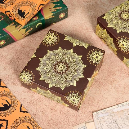 RUSPEPA Eid Wrapping Paper Sheets, Crescent Moon Mosque & Geometric Mandala Design, Religious Holiday Gift Wrap for Islam Ramadan, Eid al-Fitr, Muslim Celebrations, 6 Folded Sheets, 19.68 X 27.5 Inch : Health & Household