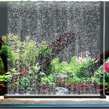 hygger Aquarium Bubble Curtain Wall, Quiet Fish Tank Air Stone with Accessories, High Dissolved Aquarium Bubbler Oxygen Diffuser Decoration for Freshwater & Saltwater - size: 21.7-IN Long