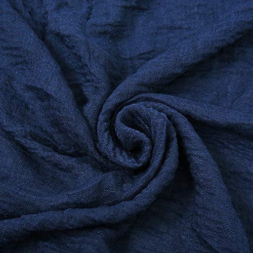 EVQ Soft Cotton Hemp Scarf Wrap Long Hijab Scarves for Women - color: Black+white+navy Blue