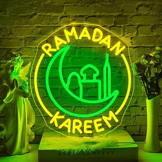 WLHOPE Ramadan Kareem Neon Sign Ramadan Decoration Neon Signs for Wall Decor Ramadan Mubarak Neon Lights LED Light Up Sign for Islamic Bedroom Living Room Ramadan Celebration Gift Muslim Party - color: Ramadan Kareem