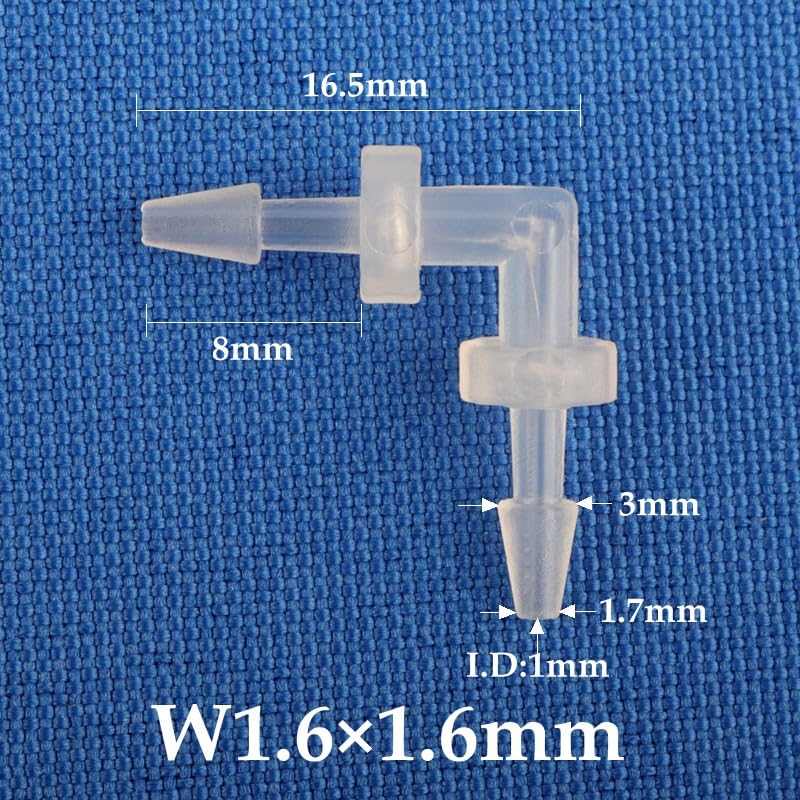5pcs 1.6-11.1mm PP Plastic Equal Elbow Connectors Soft Pipe Fittings Aquarium Water Pipe Aerator Air Pump Tube Hose Joints(1.6-1.6mm,5pcs) - size: 5pcs