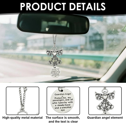 Angel Car Charms For Rear View Mirror Hanging, Christian Car Accessories, Inspirational Jesus Bible for Women and New Drivers - color: 1.1