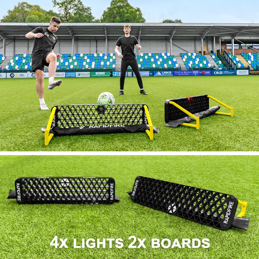 FORZA METIS x RapidFire Interactive Wave Rebound Boards | Reaction Soccer Training Equipment with App-Enabled Lights - Improve Speed, Agility, and Ball Control - size: Standard (40In), style: 4x Lights & 2x Boards
