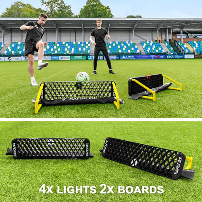 FORZA METIS x RapidFire Interactive Wave Rebound Boards | Reaction Soccer Training Equipment with App-Enabled Lights - Improve Speed, Agility, and Ball Control - size: Standard (40In), style: 4x Lights & 2x Boards