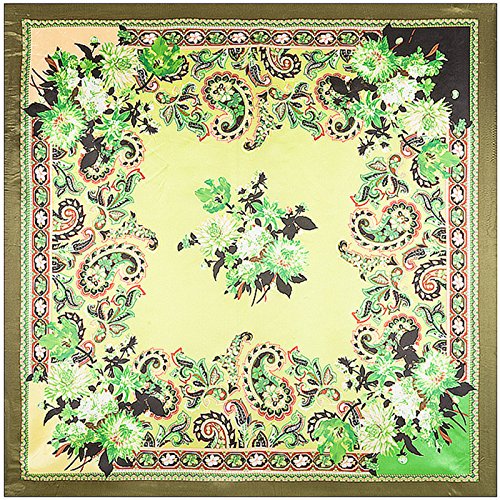 YOUR SMILE Silk Like Scarf Women's Fashion Pattern Large Square Satin Headscarf Headdress - color: 122