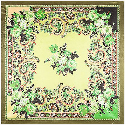 YOUR SMILE Silk Like Scarf Women's Fashion Pattern Large Square Satin Headscarf Headdress - color: 122