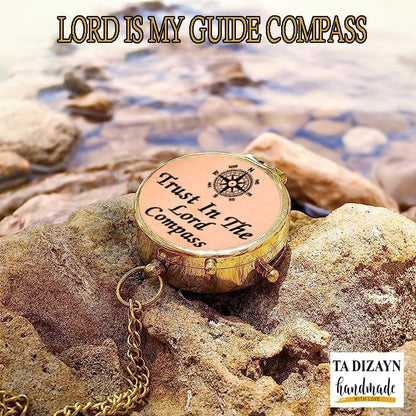 Trust in The Lord With All Your Heart - Proverbs 3:5-6 Quote Engraved Compass With Wooden Box, Greeting Card, Gift Compass, Graduation Day Gifts 2024 for Women Men Boys Girls - style: #2 Trust in The Lord Compass -Proverbs 3: 5-6
