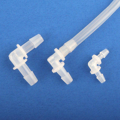 5pcs 1.6-11.1mm PP Plastic Equal Elbow Connectors Soft Pipe Fittings Aquarium Water Pipe Aerator Air Pump Tube Hose Joints(1.6-1.6mm,5pcs) - size: 5pcs