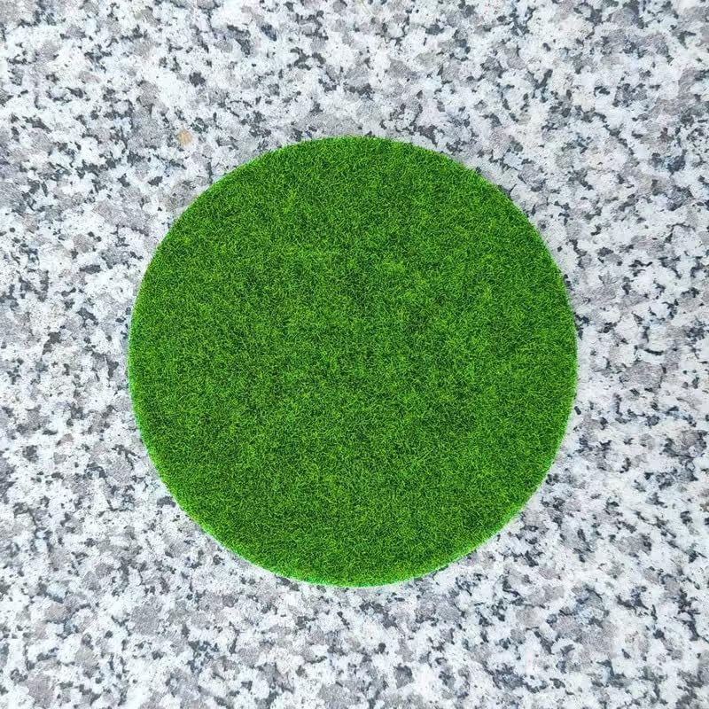 4x4 Inch Round Artificial Grass Mats, Green Moss Patches for Bonsai Decor, Mini Landscape DIY Craft & Model Making, 5 Pack