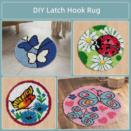 Praying Angel Girl Round Shape Latch Hook Kits Rug Pre-Printed Round Shape DIY Crochet Yarn Embroidery Needlework Hook and Latch Kit Carpet Cushion Home Christmas Decoration 50x50cm(2)