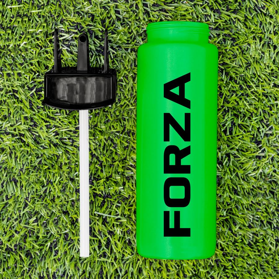 FORZA Team Hygiene Water Bottles – BPA-Free Squeeze Bottles with Contactless Nozzle for Athletes, 1 Litre Capacity (Pack of 1, Green) - color: Green, style: Pack of 1