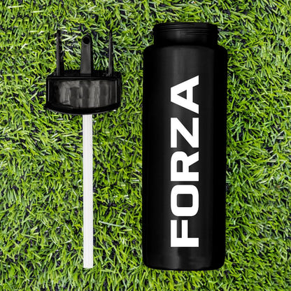 FORZA Team Hygiene Water Bottles – BPA-Free Squeeze Bottles with Contactless Nozzle for Athletes, 1 Litre Capacity (Pack of 1, Black) - color: Black, style: Pack of 1