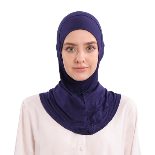 Modal Jersey Muslim Amira Instant Hijab Scarf for Women Jersey Hijab Undercaps - color: Navy Blue