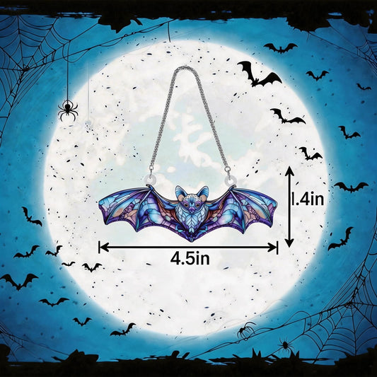 Bat Rearview Mirror Hanging Ornament, Acrylic Gothic Bat Car Mirror Charm, Halloween Bat Suncatcher Decoration for Car, Window, Home, Gothic Halloween Decor Gift (bat-4) - color: Bat-4