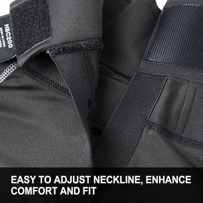 TronX Compression Hockey Shirt with Neckguard - Long Sleeves Neck Guard Neck Protect for Men Adult & Youth Boys - size: Small, style: Youth