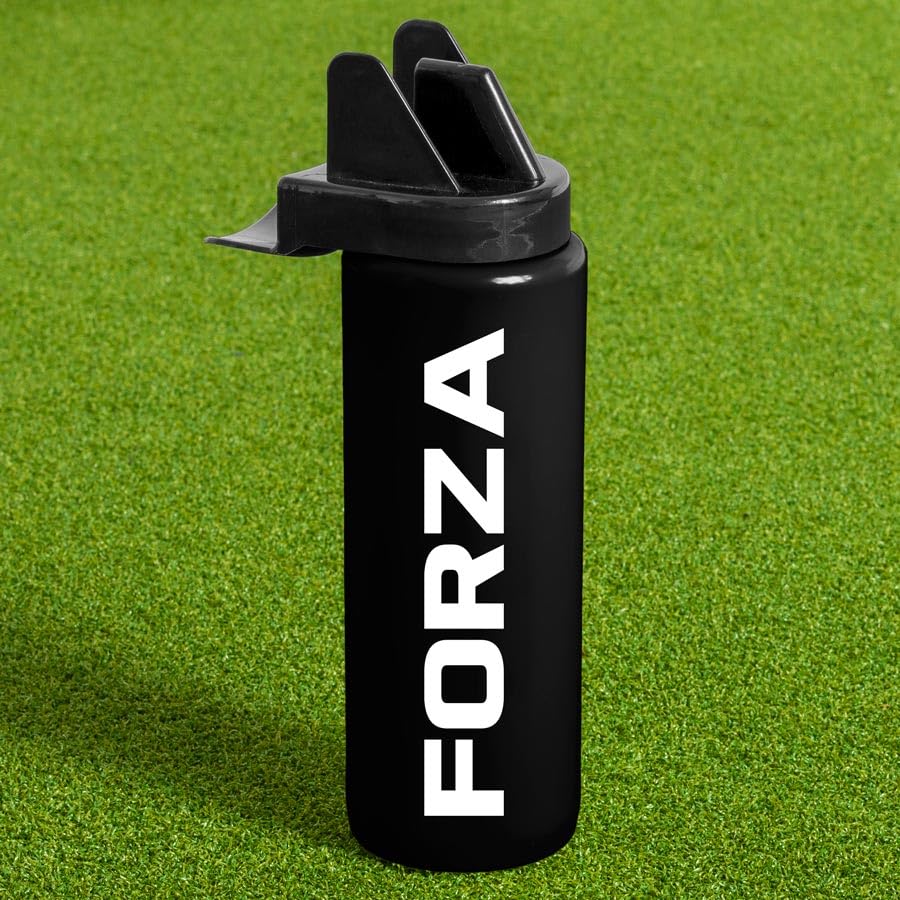 FORZA Team Hygiene Water Bottles – BPA-Free Squeeze Bottles with Contactless Nozzle for Athletes, 1 Litre Capacity (Pack of 1, Black) - color: Black, style: Pack of 1