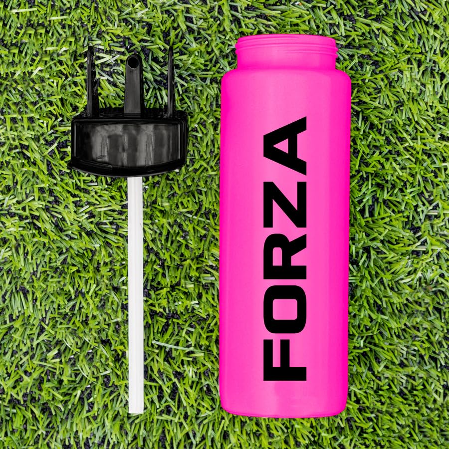 FORZA Team Hygiene Water Bottles – BPA-Free Squeeze Bottles with Contactless Nozzle for Athletes, 1 Litre Capacity (Pack of 40, Pink) - color: Pink, style: Pack of 40