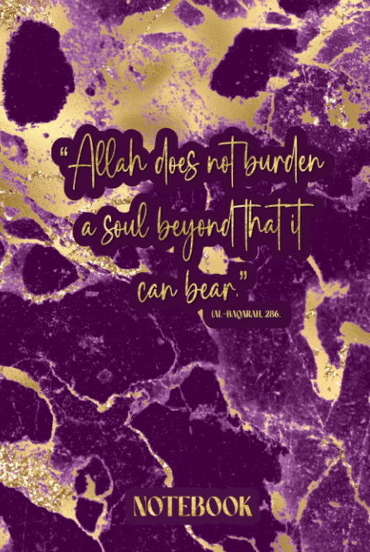 Islamic Notebook: Purple Gold Marble Journal & Diary for Muslim Women, Girls