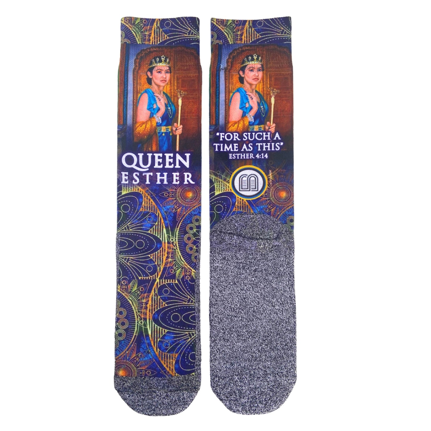 Men's – Christian Crew Socks for Men with Scripture | Moisture-Wicking | Easter Gift Idea - color: Esther