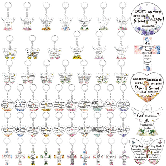 Remuuly Christmas Christian Gift Mini Bible Keychain Bulk - color: Abstract