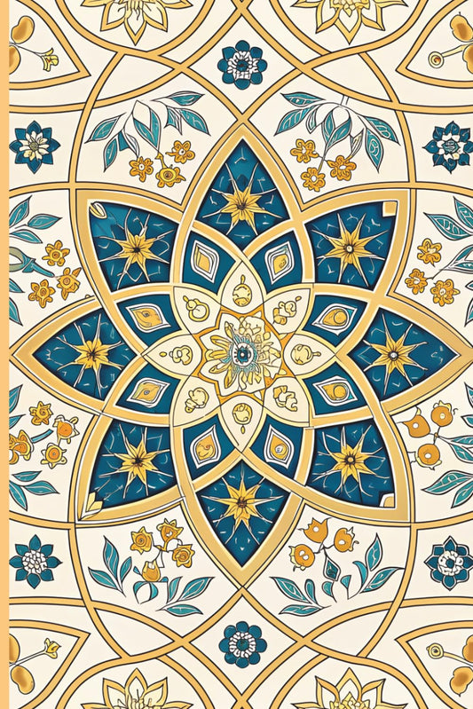 Islamic Geometric Pattern Journal Notebook – Elegant Teal & Gold Floral Mandala Design for Muslim Women & Men: Beautiful Arabic-Inspired Art Notebook ... Reflection, Ramadan, Dua & Gift Giving