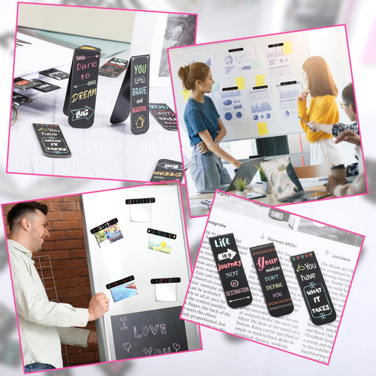 48 Pcs Magnetic Bookmarks, 24 Styles Inspirational Page Markers - style: D-Inspirational