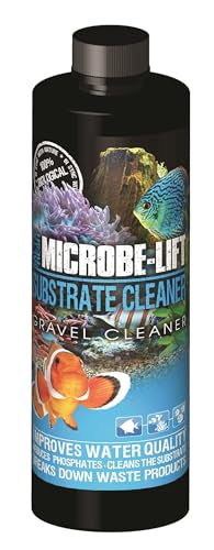 MICROBE-LIFT Gravel & Substrate Cleaner for Saltwater Aquarium and Freshwater Tanks, Tank Cleaner and Aquarium Water Conditioner, Clarifies Water, Reduces Sludge, Aquarium Supplies, 8 Ounces (GSC08) - size: 8 Ounces