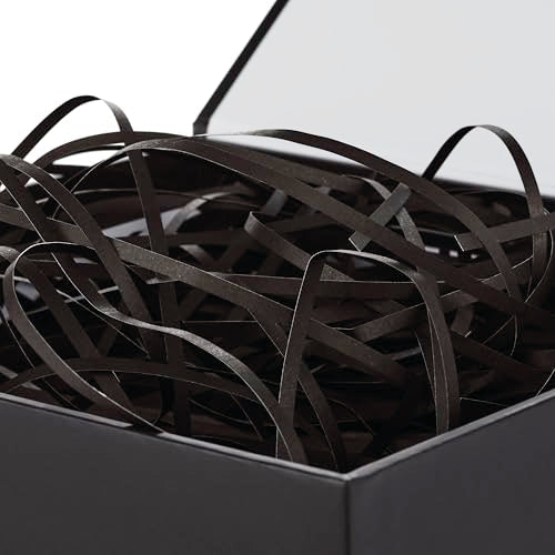 Hallmark Medium Gift Box with Lid and Shredded Paper Fill (Black 7 inch Box) for Weddings, Graduations, Birthdays, Father's Day, Groomsmen Gifts, All Occasion - color: Black, size: Pack of 1