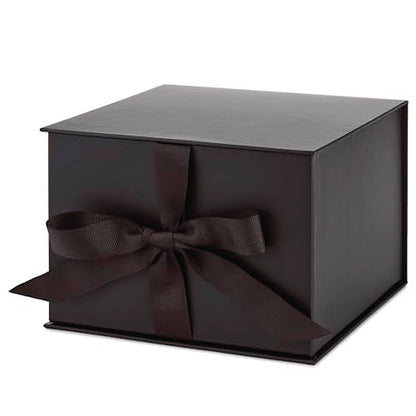 Hallmark Medium Gift Box with Lid and Shredded Paper Fill (Black 7 inch Box) for Weddings, Graduations, Birthdays, Father's Day, Groomsmen Gifts, All Occasion - color: Black, size: Pack of 1
